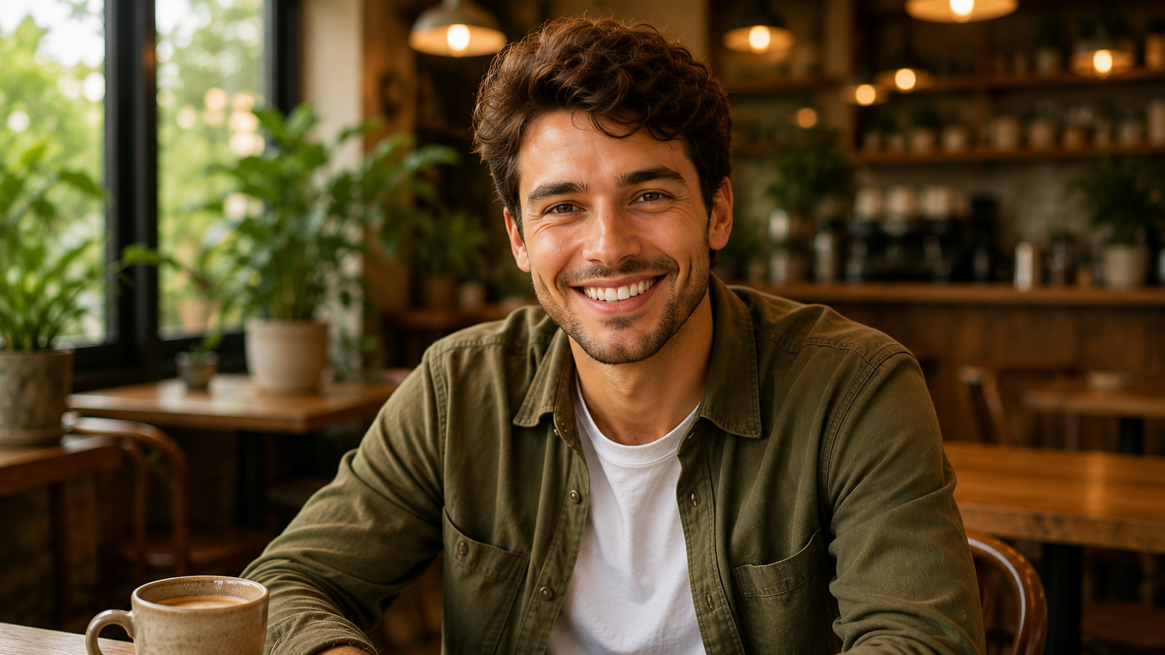 An Ingle host smiling in a café